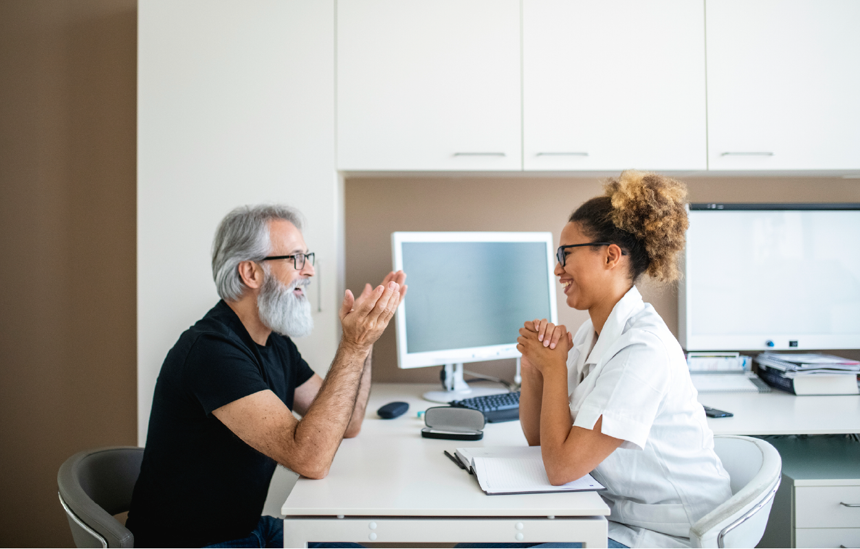 Healthcare professional conducting interview